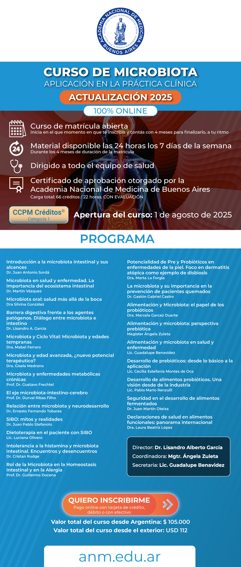 Actualización 2025 🔸 CURSO DE MICROBIOTA 💻 100% online y asincrónico