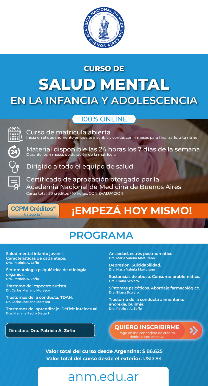 CURSO DE SALUD MENTAL EN LA INFANCIA Y ADOLESCENCIA