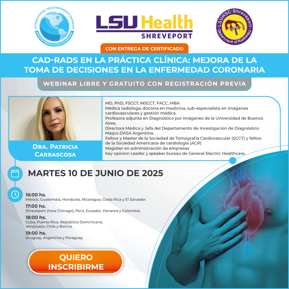 Webinar sobre CAD-RADS en la práctica clínica: Mejora de la toma de decisiones en la Enfermedad Coronaria