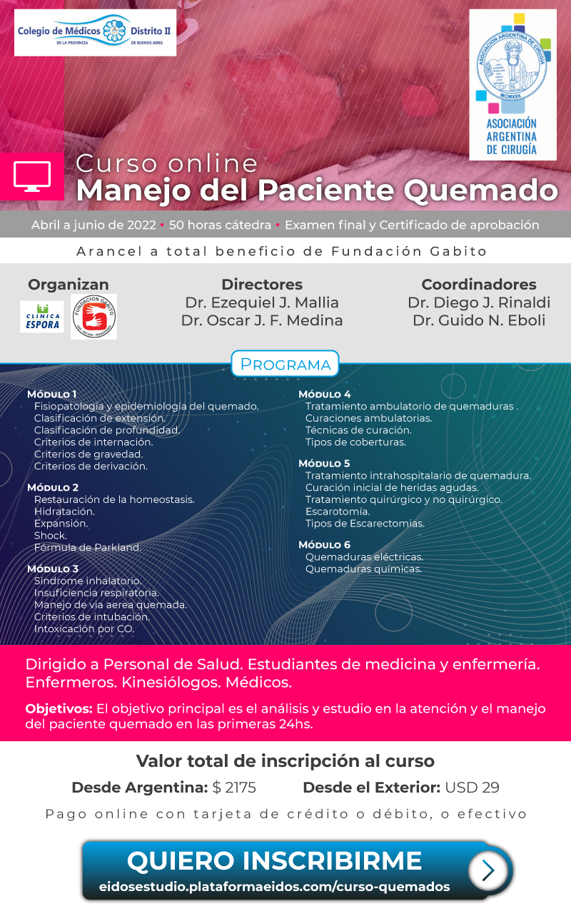 Curso online Manejo del Paciente Quemado