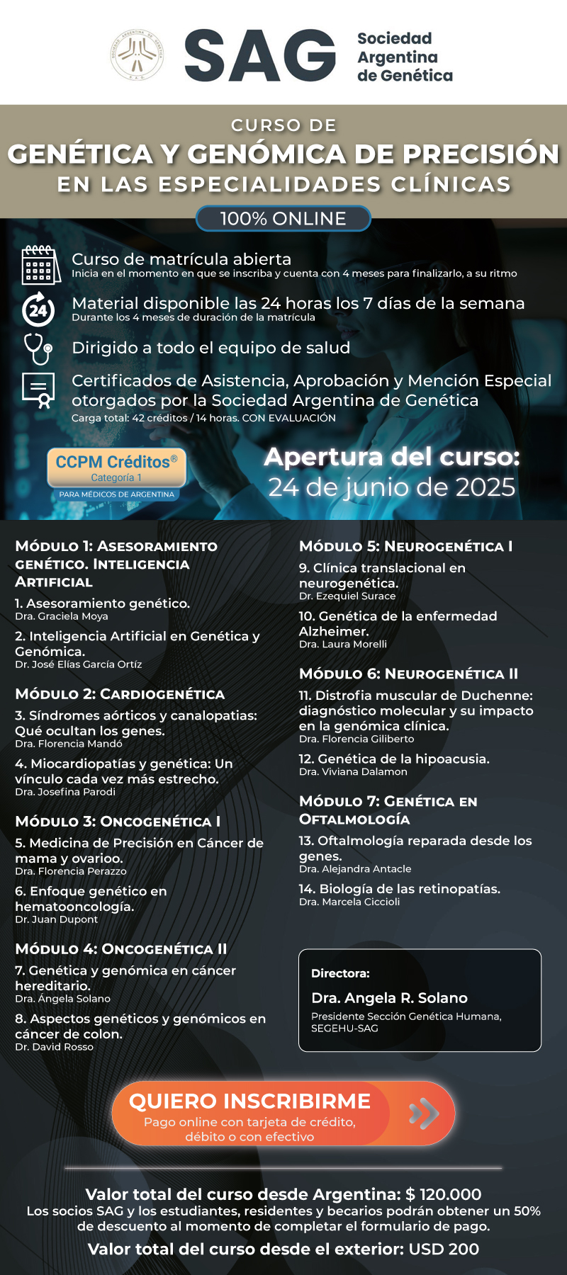 CURSO DE GENÉTICA Y GENÓMICA DE PRECISIÓN EN LAS ESPECIALIDADES CLÍNICAS