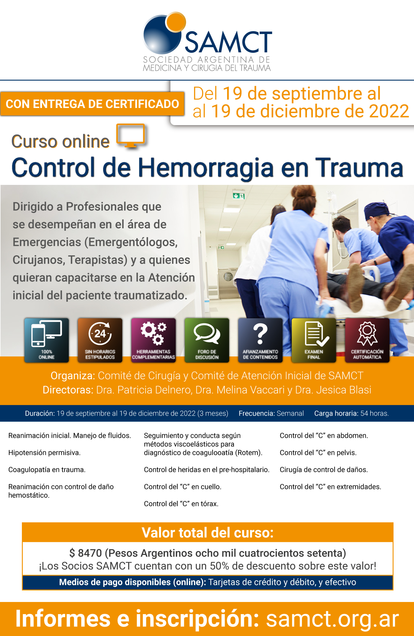 Curso online ''Control de Hemorragia en Trauma''