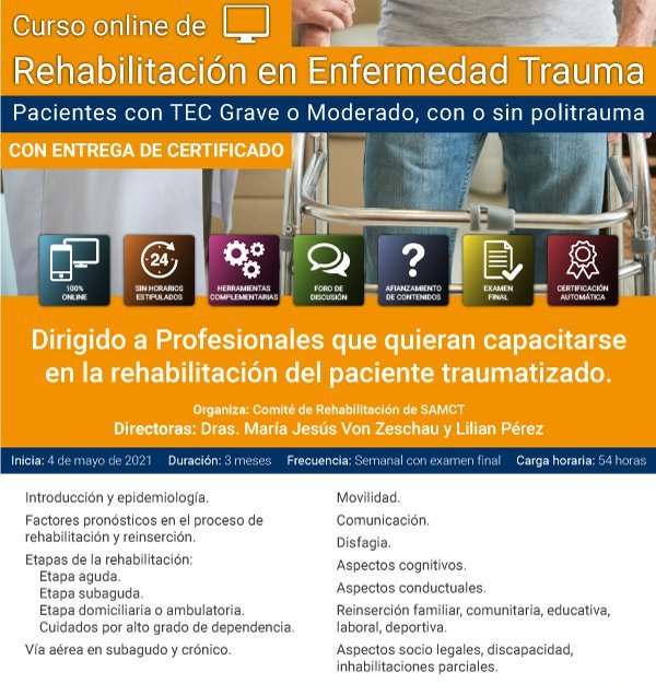 Curso online de Rehabilitación en Enfermedad Trauma